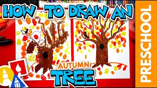 How To Draw A Fall Tree  Preschool [upl. by Aneez]