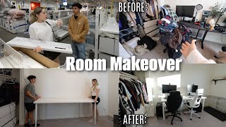 Transforming my boyfriends MESSY Room  4 days of work ikea runs deep cleaning [upl. by Ysak]