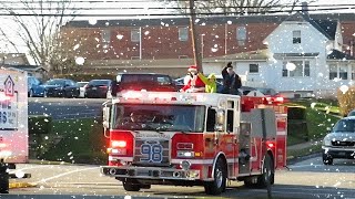 Santa Claus Riding On Fire Truck Through Royersford 20202022 [upl. by Olpe]