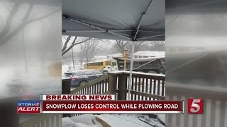 Plow Crashes While Trying To Help School Bus [upl. by Quinta]