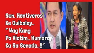 “Quiboloy Wag Kang Pa Victim Humarap Ka Sa Senado”  Hontiveros… Maaring Ipaaresto Pag Di Sumipot [upl. by Suollecram13]