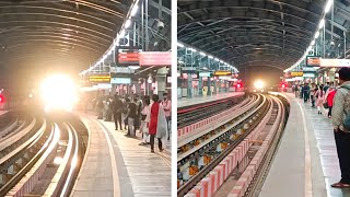 Metro train entering Station [upl. by Zoes]