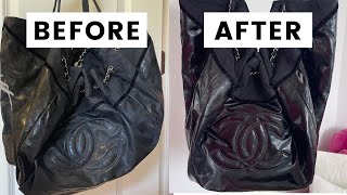 HOW I RESTORED MY PATENT LEATHER CHANEL HANDBAG  Repairing and Cleaning a Designer Handbag [upl. by Quintessa]