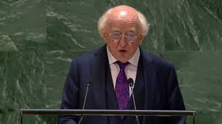 President Higgins addresses United Nations Summit of the Future in New York [upl. by Nylirej439]