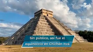 Así se vio el equinoccio de primavera en Chichén Itzá [upl. by Ahsaeym]