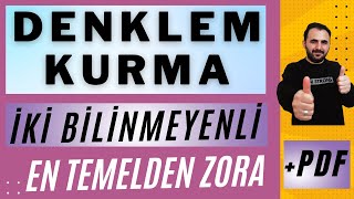 58 Denklemler  İki Bilinmeyenli DENKLEM KURMA PROBLEMLERİ VE ÇÖZÜMLERİ  TEMELDEN ZORA  PDF [upl. by Haymo]