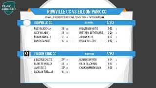 Rowville CC v Eildon Park CC [upl. by Foscalina]