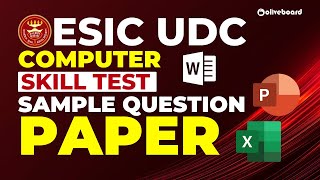 ESIC UDC Computer Skill Test Sample Question Paper  Complete Previous Year Paper Discussion [upl. by Rois]