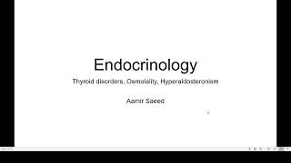 PAL Endocrinology Lecture Thyroid disorders Osmolality Hyperaldosteronism [upl. by Kasey]