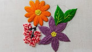 Beautiful flower embroidery designsimple nakshi kantha Design [upl. by Sophie895]