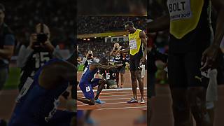 USAIN BOLT vs JUSTIN GATLIN🚀😱trending trackandfield fastest 100k revenge speed songs video [upl. by Llevert]