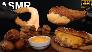 ONION RINGS CHEESESTEAK CHICKEN CHEESE MUKBANG ASMR [upl. by Mw852]