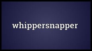 Whippersnapper Meaning [upl. by Norraa]