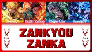 Zankyo Sanka「残響散歌」Mashup Tanjiro Inosuke Zenitsu amp Tengen Uzui Full ROMESPENG Color Coded [upl. by Iruahs]