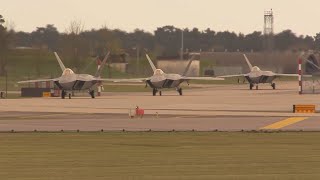 F22 RAPTORS RAF LAKENHEATH [upl. by Weil634]