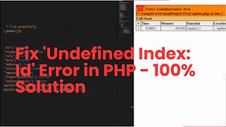 Fix Undefined Index Id Error in PHP  100 Solution [upl. by Mossman]