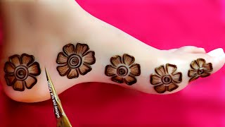 Very beautiful leg mehndi design  easy mehndi design  Feet👣 mehndi design  mehndi design  mehndi [upl. by Thirzia623]