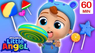 Five Colorful Lollipops Song  More Little Angel Nursery Rhymes and Kids Songs  Learning ABCs 123s [upl. by Encrata]