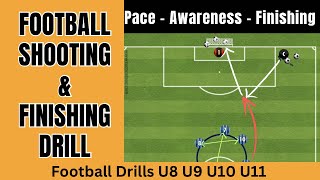 Football Shooting amp Finishing drill  IMPROVE FINISHING u8 u9 u10 u11 soccer drills awareness Fun [upl. by Anerb]