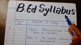 Bed Full Syllabus  Complete Bed Syllabus [upl. by Sandye]