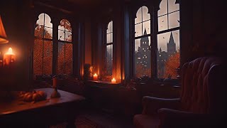 A Cozy Autumn Evening In Hogwarts🍂  Autumn Ambience With Harry Potter Music Owls And Wind [upl. by Lejna]