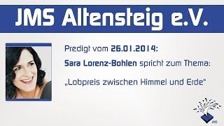 Youtube 26 01 2014 Sara Lorenz Bohlen Lobpreis zwischen Himmel und Erde [upl. by Lehcar949]