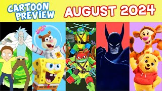 Every CARTOON MOVIE amp SERIES in AUGUST 2024 TMNT SpongeBob Movie Pooh Batman Rick amp Morty [upl. by Eninaj]