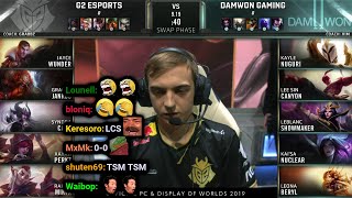 G2 vs DWG  Game 1  2019 Worlds Quarterfinals  Twitch VOD with Chat [upl. by Rizan]