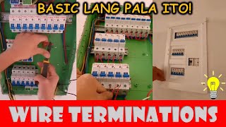 Basic installations of circuit breakers and wire terminations at panel board [upl. by Annaohj]