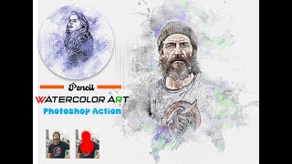 Pencil Watercolor Art Photoshop Action [upl. by Maynord537]