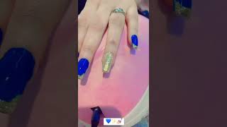 Nails extension ￼💙✨💅🏻 nails nailextension naildesign nailart nailtutorial nailpolish nail [upl. by Eniger760]