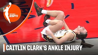 Caitlin Clark leaves the game after apparent ankle tweak  WNBA on ESPN [upl. by Eiloj]