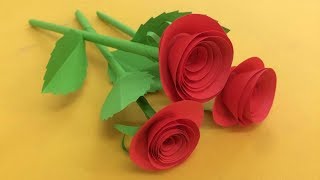 How to Make Small Rose Flower with Paper  Making Paper Flowers Step by Step  DIYPaper Crafts [upl. by Caitlin]