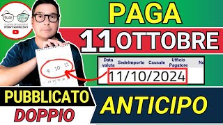 Inps PAGA 11 OTTOBRE ➜ ANTICIPO DATE PAGAMENTI ADI ASSEGNO UNICO PENSIONI 730 NASPI BONUS 100€ SFL [upl. by Haidabo]