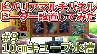 【ボトルアクアリウム】ビバリアマルチパネルヒーター設置してみた！【グロッソ水草水槽10cmキューブ～緑の絨毯目指して～9】 [upl. by Renard]