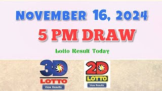 Lotto Result Today 5pm November 16 2024 Swertres Ez2 Pcso [upl. by Viva]