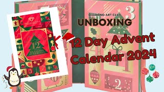 SPOILERS  Unboxing Diamond Art Club  2024 Advent Calendar [upl. by Naiva]