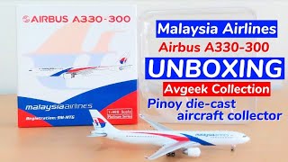 UNBOXING Malaysia Airlines Airbus A330300 diecast aircraft model  Pinoy diecast collector [upl. by Ycinuq]