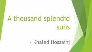 A Thousand Splendid suns by Khaled Hossaini in Tamil [upl. by Jezabel]