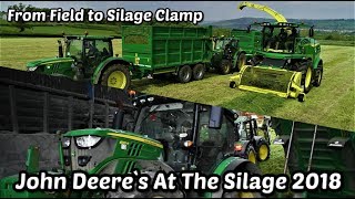 John Deeres At The Silage 2018  From Field To Silage Clamp [upl. by Silvan682]