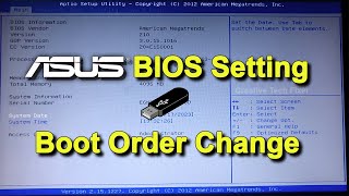 Asus BIOS Setting Boot Order Change  Windows Installation [upl. by Ellegna561]