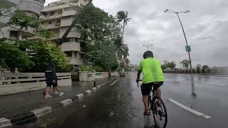 Riding Along Marine Drive with RC Triban 120 Gravel with The Pedal Tribe  Heavy Rains during Ride [upl. by Nodarse]