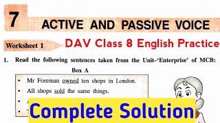 Active and Passive Voice Solution [upl. by Ailedua84]