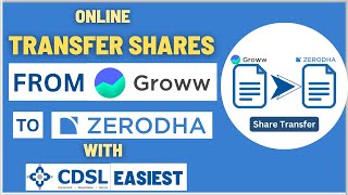 How To Transfer Shares Online From Groww Demat Account To Zerodha Account using CDSL Easiest [upl. by Fons305]