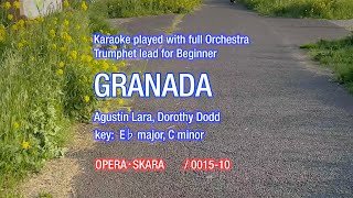 Granada Karaoke Pavarotti Style played with full Orchestra and Trumpet lead for beginner [upl. by Eigroeg]