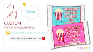 DIY Popcorn Bag Wrapper Custom Party Favors National Popcorn Day [upl. by Goldie]