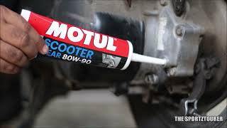 HOW amp WHEN TO DO GEAR OIL CHANGE IN SCOOTER ENGINE amp TRANSMISSION OIL CHANGE HONDA ACTIVA MOTUL [upl. by Ardnaskela]