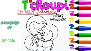 Coloriage Tchoupi et ses amis  Tchoupi a l ecole  Pas de panique   Tcoupi et doudou Compilation [upl. by Cherry733]