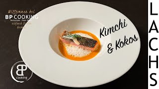 Gebratener Lachs mit KimchiSauce und Kokosschaum lecker Fisch für kalte Tage [upl. by Annala]