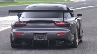 RE Amemiya FD3S Mazda RX7 LOUD BANG amp Accelerations  Twin Turbo 13B Rotary Engine Sound [upl. by Anaujahs]